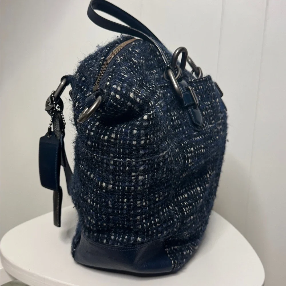 Coach Chelsea Boucle Mersin tweed shoulder tote blue tones large purse